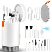 20 in 1 Computer Keyboard Cleaner Kit Tablet Camera Phone Screen Clean Tools Keycap Puller Earphone Clean Brush with Storage Box 1