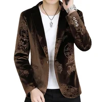 Blazer New Men's Fashion Business Gentleman Wedding English Style Banquet Work Canary Outdoor Casual Slim Blazer 1
