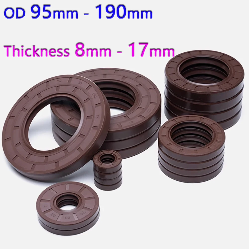 

1Pc Inner Dia 75mm-101.67mm Fluorocarbon TC Frame Oil Seal OD 95mm - 190mm Thickness 8mm - 17mm High Temperature Resistant Seals
