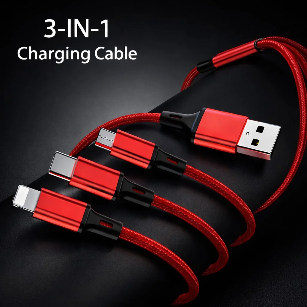 3-in-1 Fast Charging Cable for iPhone, Xiaomi, USB-C, Micro USB thumbnail 7