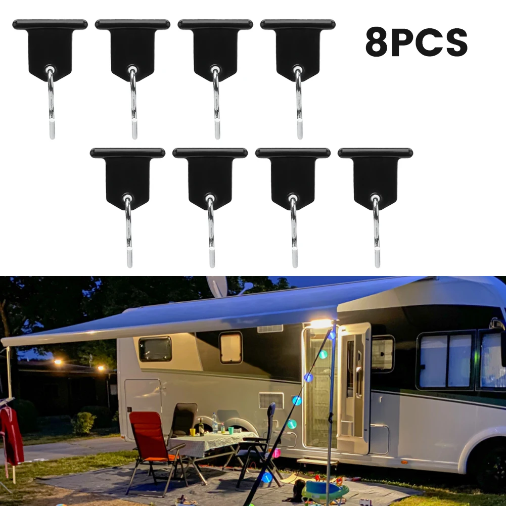 8 Pcs Car RV Camping Awning Hooks Clips Tent Hangers Light Hangers For Caravan Camper S Hook Rack Accessoreis cream flower rack living room floor standing tv cabinet light luxury iron art indoor succulent and minimalist flower pot rack