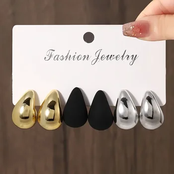 Vintage Elegant Teardrop Stud Earring Set Chic Simple Fashion Lightweight Earrings for Women Daily Wear Party Jewelry Gift 2025