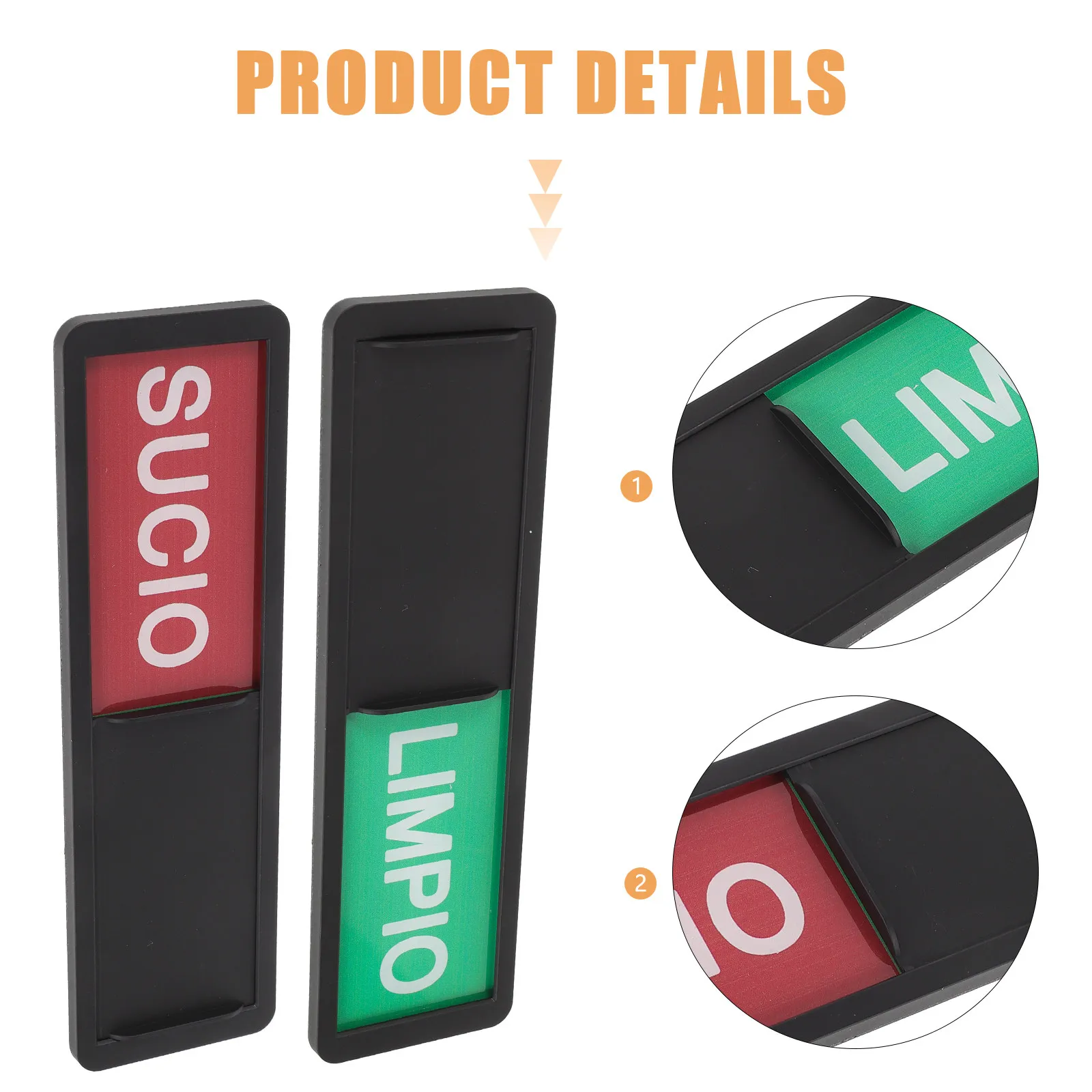 2개 세트 깨끗함/더러움 표시 자석, 자석식 표시기, 슬라이드형 식기세척기 표시판, 호텔, 레스토랑, 가정용 깨끗함/더러움 자석