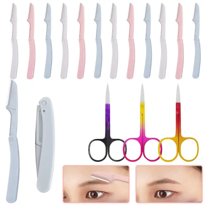 HOT Eyebrows Trimmer Tweezers Scissor With Comb For Eyebrows Makeup Tools Accesories Hair Removal Shaver Sets Kit Beauty