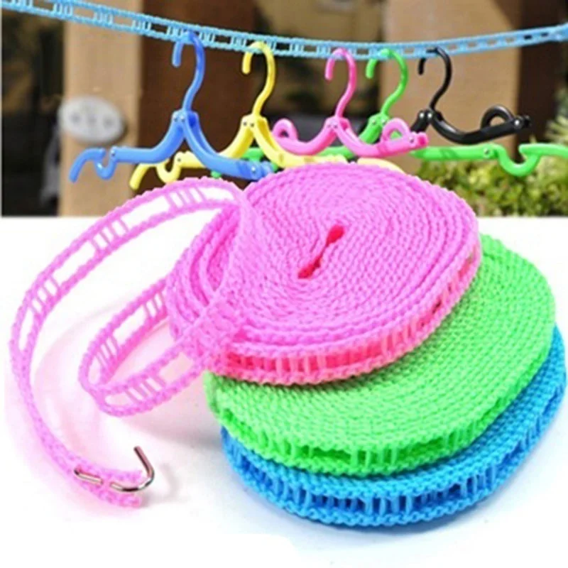 

3M/5MP/8M/10M Anti-Slip Clothesline Outdoor Windproof Clothesline Travel Retractable Rope Washing Line Camping Drying Line dryer