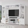4 Piece Wall Unit TV Stand with Bookshelf,TV Console Table Media Entertainment Center, Living Room Wine Cabinet Display Cabinet 1
