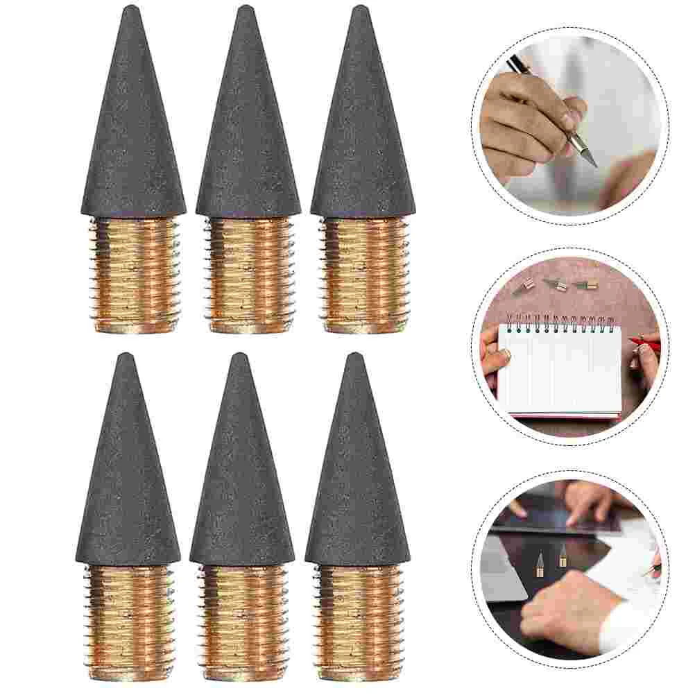 

6Pcs Inkless Pencil Refills Everlasting Pencils Replacement Head Graphite Pen Tip