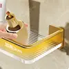 Bathroom Wall Hanging Punch-free Towel Shelving Washroom Toiletries Organizing Rack Kitchen Acrylic Gold Storage Rack 6