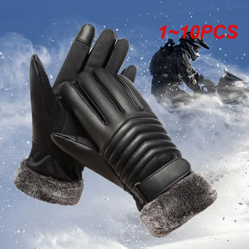 

1~10PCS Cycling Gloves Plain Windproof Warm Thickening Soft For Riding Outdoor Skiing Climbing Gloves Leather