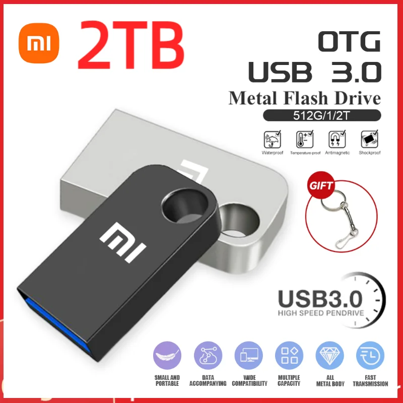 Xiaomi New 2Tb Usb 3.2 Flash Drives Trasferimento Ad Alta Velocità Pendrive In Metallo Type-C Interfaccia Usb Pendrive Flash Disk Stick Impermeabile