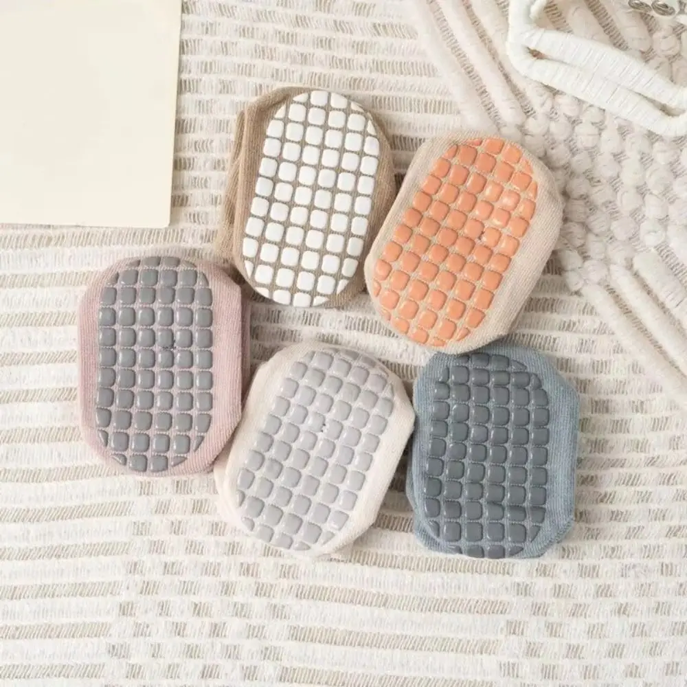 5Pairs Trampoline Socks Non-slip Baby Floor Socks Soft Cute Toddle Step Socks Kawaii Breathable Kids Cartoon Socks Indoor Use