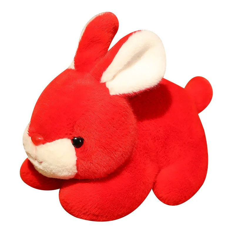 Cute White Rabbit Plush Doll Soft Stuffed Animal Simulation Toy For Children Ideal Mid-Autumn Festival Gift plush toys