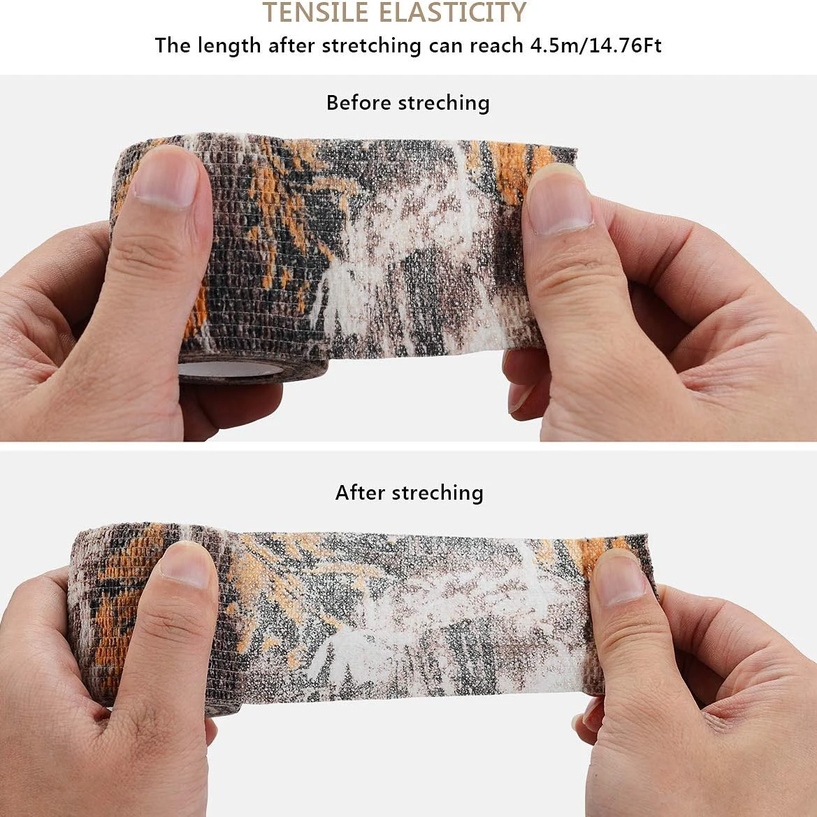 Camouflage Tape Camouflage Tape Wrap Military Army Hunting Self-Adhesive Protective Bandage For Outdoor Camping 5CM X 4.5M