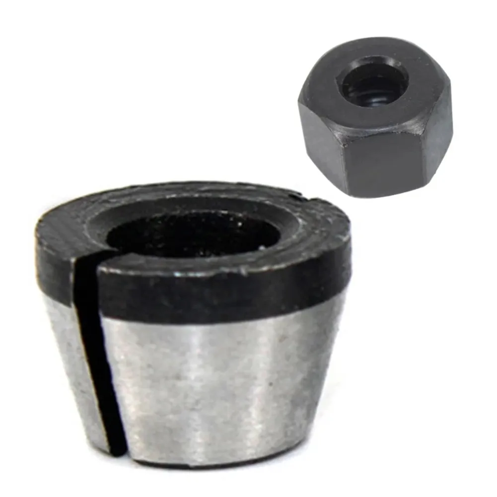 5pcs/Set Trimmer Collet Adapter 1/4" 6mm 8mm For Engraving Trimming Machine Chuck Conversion