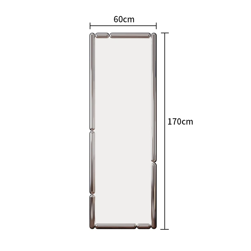 

Nordic Stainless Steel Mid-Ancient Full-Length Mirror Home Floor Mirror