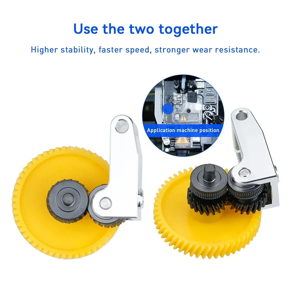 Enhanced Nickel-Plated Hardened Steel Extruder Gear Assembly