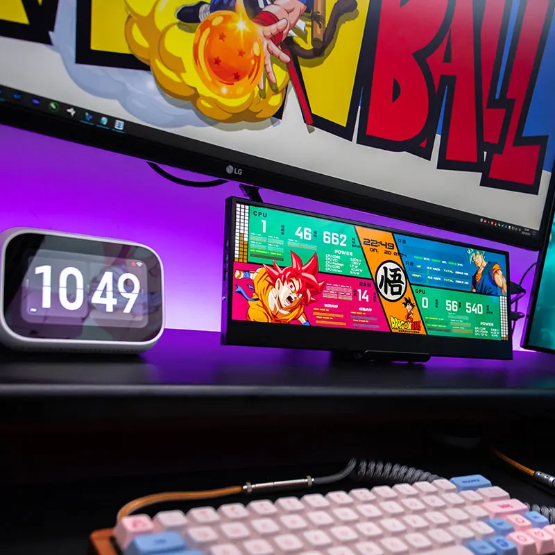 

Дисплей 14 дюймов, 4K, 3840 × 1100, экран для контроля температуры компьютера «сделай сам», дисплей состояния хоста в реальном времени AIDA64, дисплей Raspberry pi