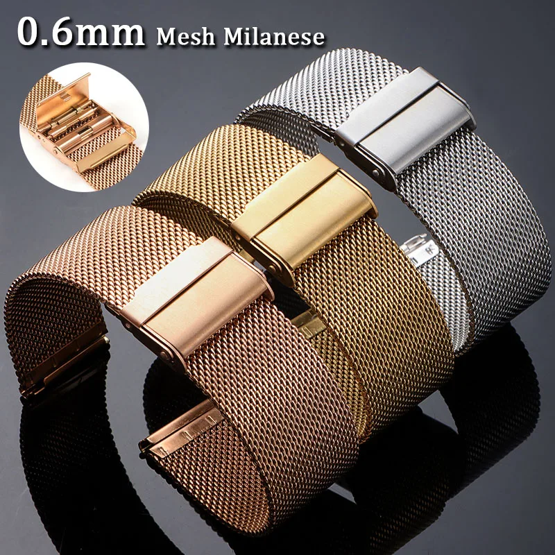 Sleek Milanese Mesh Stainless Steel Quick Release Bracelet Strap