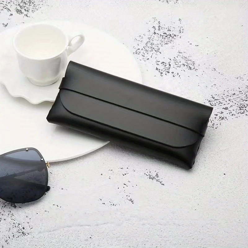 1pc Leather Glasses Case Set Leather Buckle Soft Bag Sunglasses Case Leather Box Sunglasses Packaging Box Gift Box
