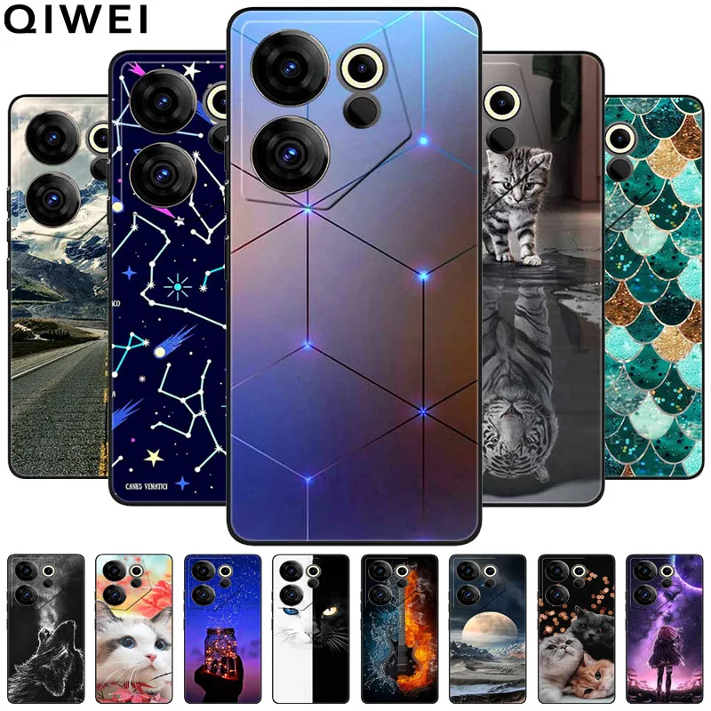 Per Camon 20 Premier 5G Custodia Custodia Morbida In Silicone Tpu Di Lusso Per Tecno Camon20 Premier Protector Bumper Cute Cat Funda Capa