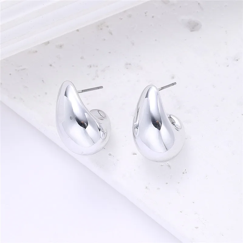 925 Sterling Silver Teardrop Earrings For Women New Design Style Metal Texture 18k Gold Plated Fashion Jewelry Gifts