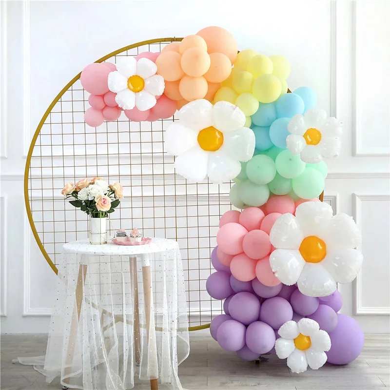 Daisy Balloon Arch Garland Kit Party Decorations Rainbow Balloon