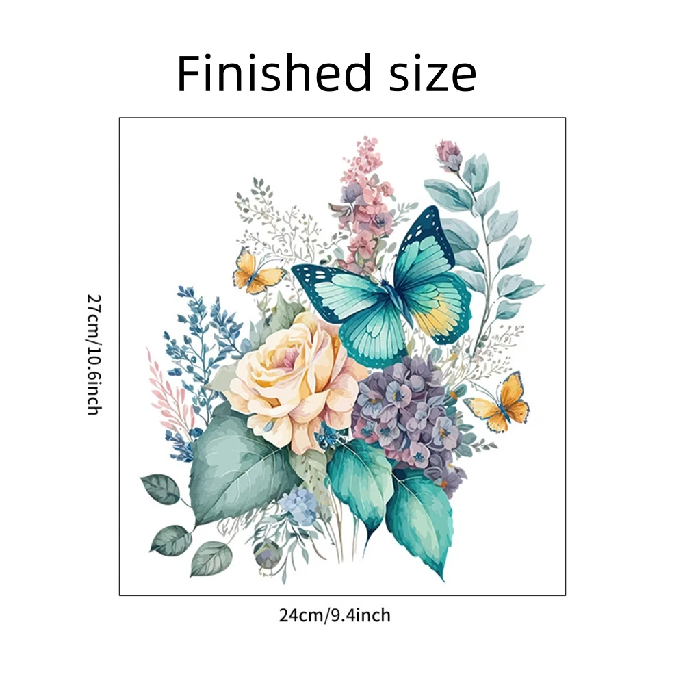Toilet Wall Stickers Flowers Butterfly Pattern Waterproof Removable For Bathroom