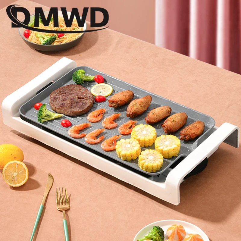 Split Type Household Smokeless Barbecue Machine Non-stick Electric Roasting Pan Korean BBQ Griddles Baking Tray For 2-4 People