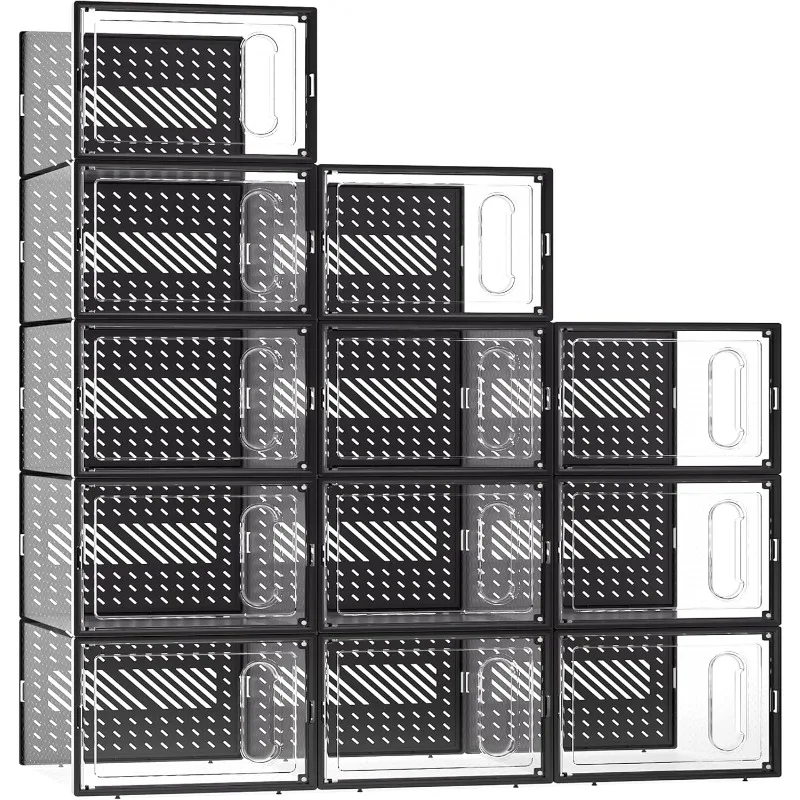 XX Large Clear Plastic Stackable Shoe Storage Box