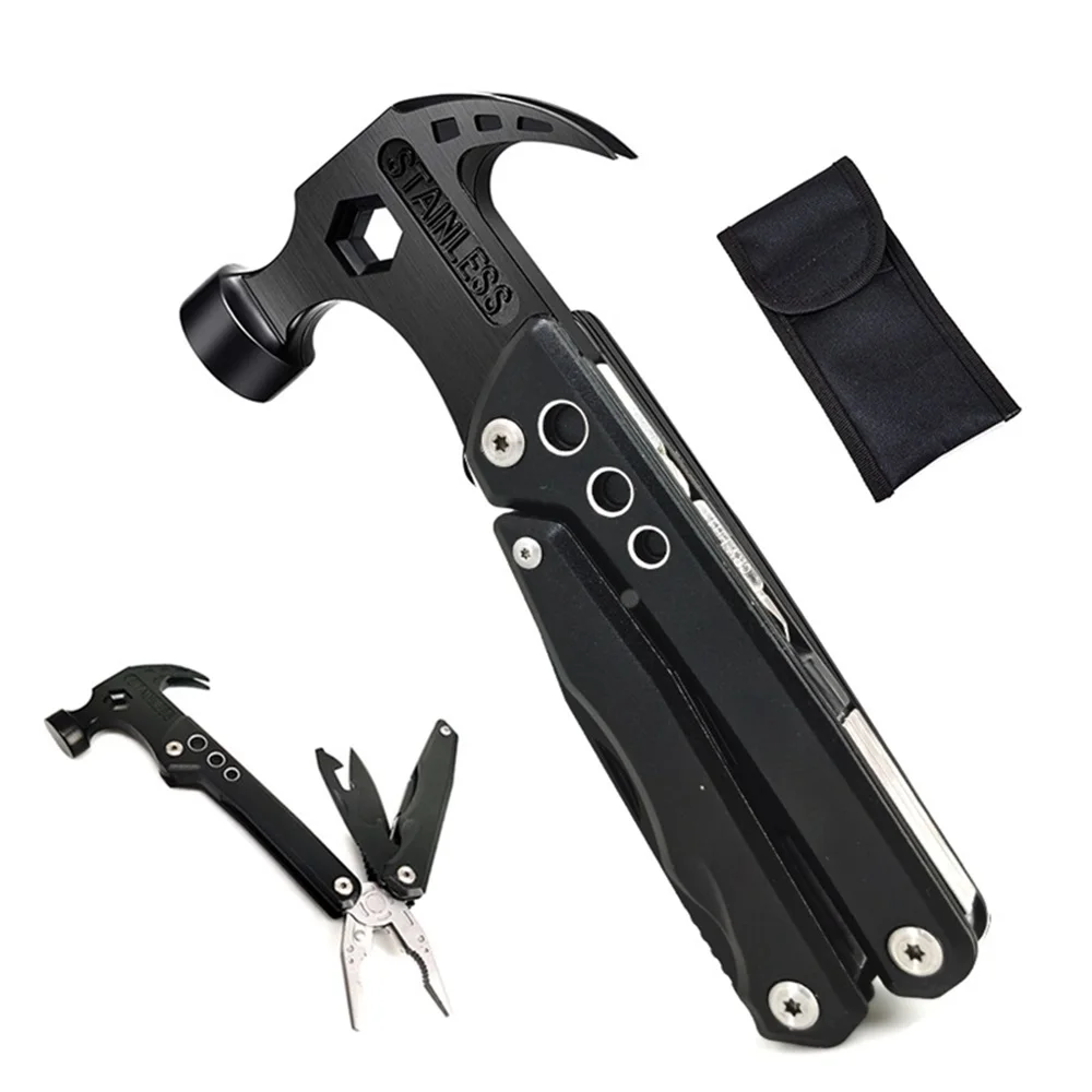 

Multitool Claw Hammer Nylon Sheath Stainless Steel Knife Plier Tool Outdoor Survival Camping Hiking Portable Pocket Claw Hammer