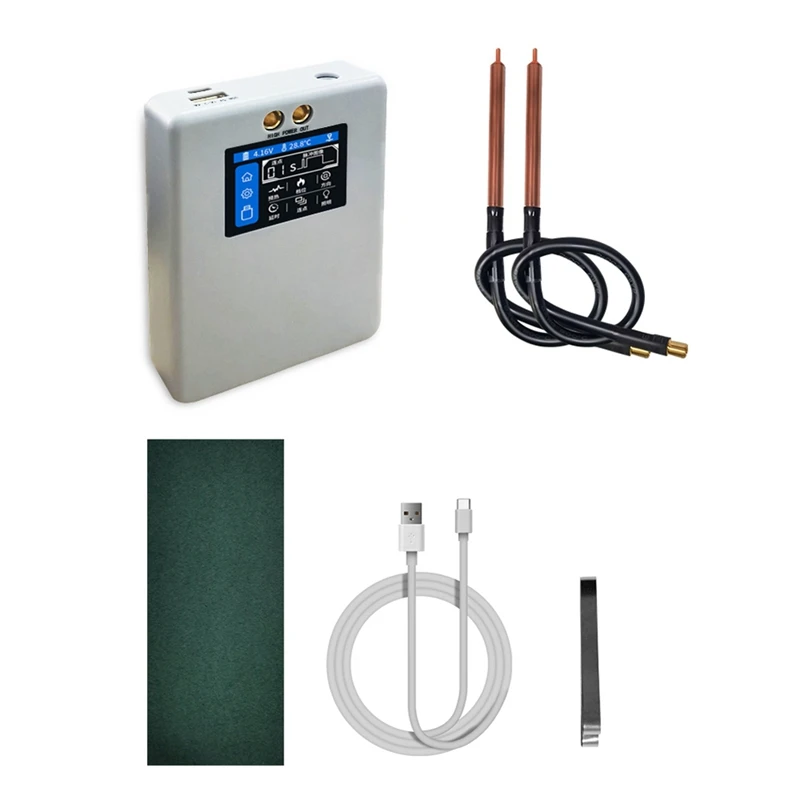 

1Set Portable 2 Inch Color Screen Spot Welder 80 Gears Adjustable Spot Welding Machine White For 18650 Battery