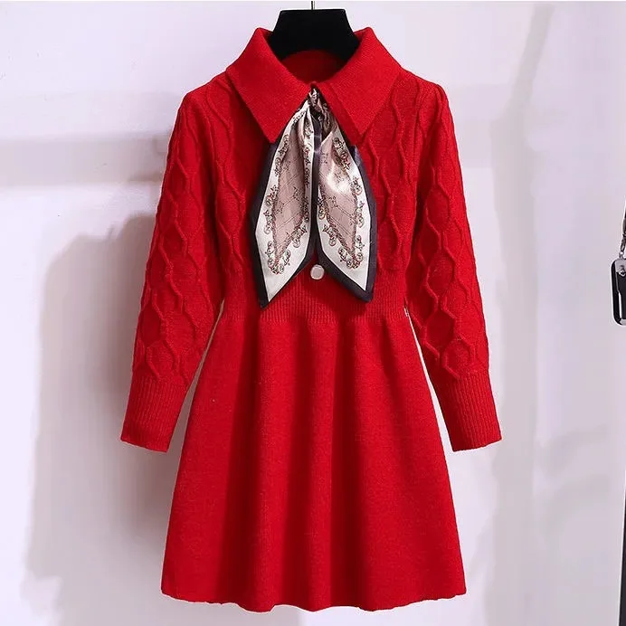 

Детский осенне-зимний новый модный вязаный свитер для учащихся начальной и средней школы низ шерстяные платья для