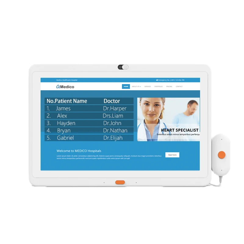 

10.1" 13.3" 15.6inch Medical Use Android Tablet Patient Care Call Handle Service Multi Interface Android Poe Tablet