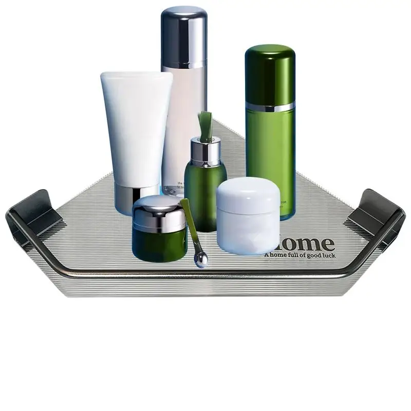 

Shower Organizer Strong Adhesive Acrylic Bath Corner Organizer Bathroom Shelves No-drill Wall Mount Corner Shelf Shower Storage