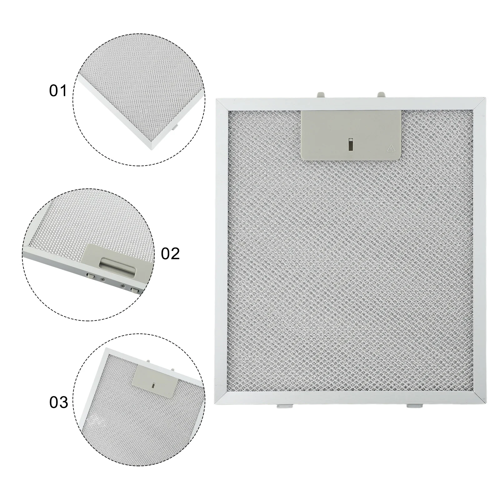 

1x Silver Stainless Steel Cooker Hood Filters Metal Mesh Extractor Vent Filter 230X260 Mm 230*260*9mm Replace Part