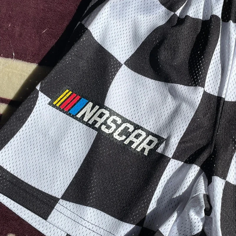 New summer men's and women's street clothes casual shorts, printed quick-drying checked fashionable loose casual pants