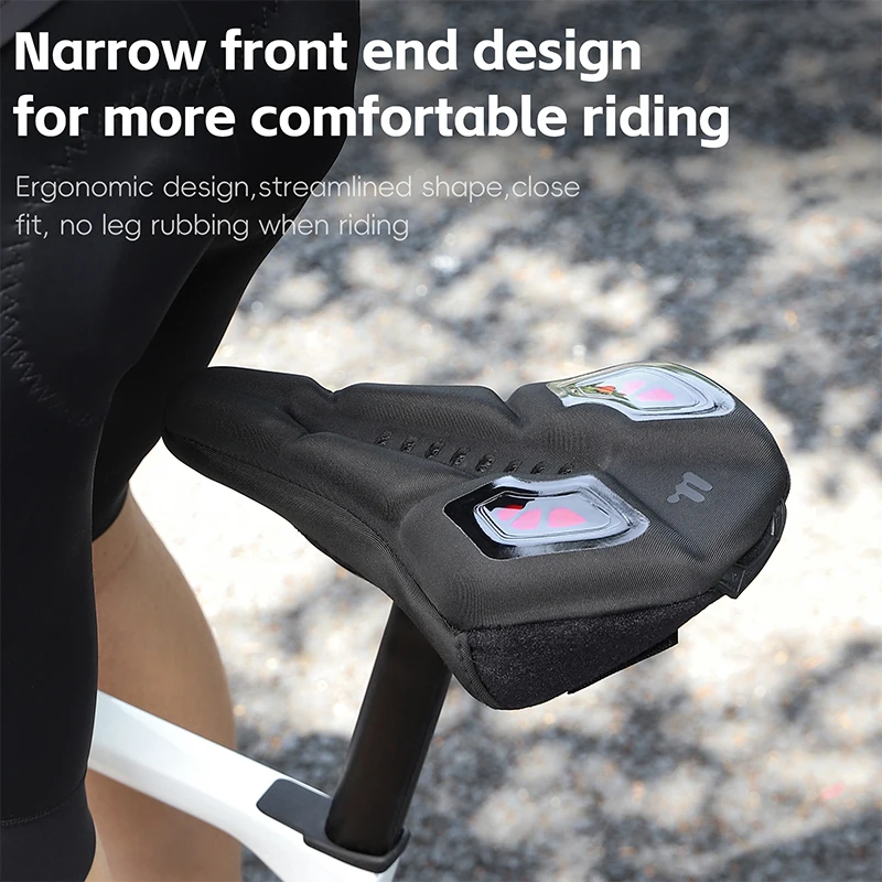WEST BIKING Silicone Bicycle Saddle Cover Super Comfortable Shock Absorbing MTB Road Bike Seat Cover Hollow Cycling Soft Cushion