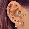 Ear Piercing Cartilage Tragus Helix Daith Screw Stud Earring for Women 1pc Chic Y2k Girlish Crystal Accessories on Ear Jewelry 1