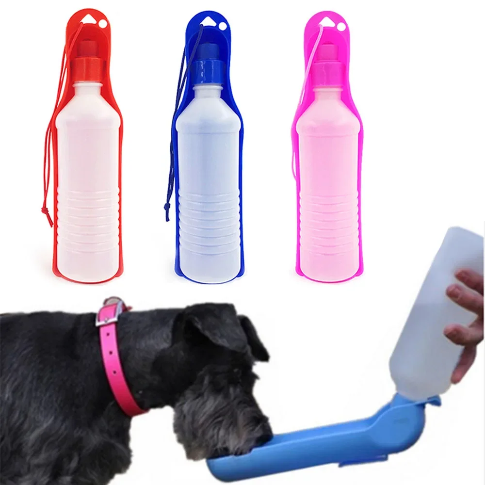 Bottiglia d'acqua per cani da compagnia 250ml 500ml Bevitore pieghevole  portatile in plastica per animali domestici Viaggio all'aperto Alimentatore  per acqua potabile Ciotola Bevitore per gatti - ..., image size:1000x1000