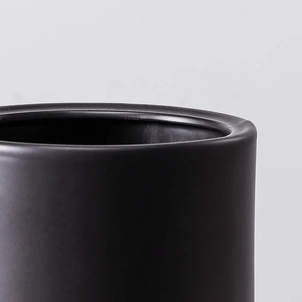 Bathroom Wastebasket - Ceramic Decorative Trash Can (Black Marble Look)…