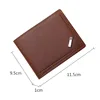 Men's Short Frosted Leather Wallet, Multi-Slot Coin Pocket Photo Holder Small Men's Wallet 6