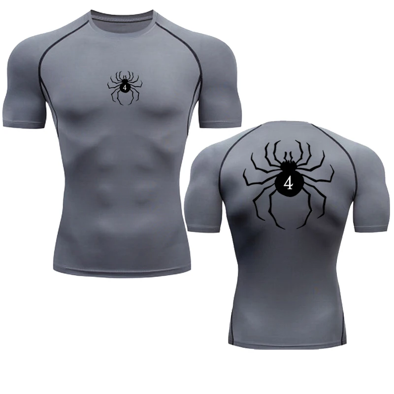 Anime Hunter X Hunter Compression Tshirt Quick Dry Running Gym Fitness Tight Sportswear Summer Breathable Spider Short Sleeve 5