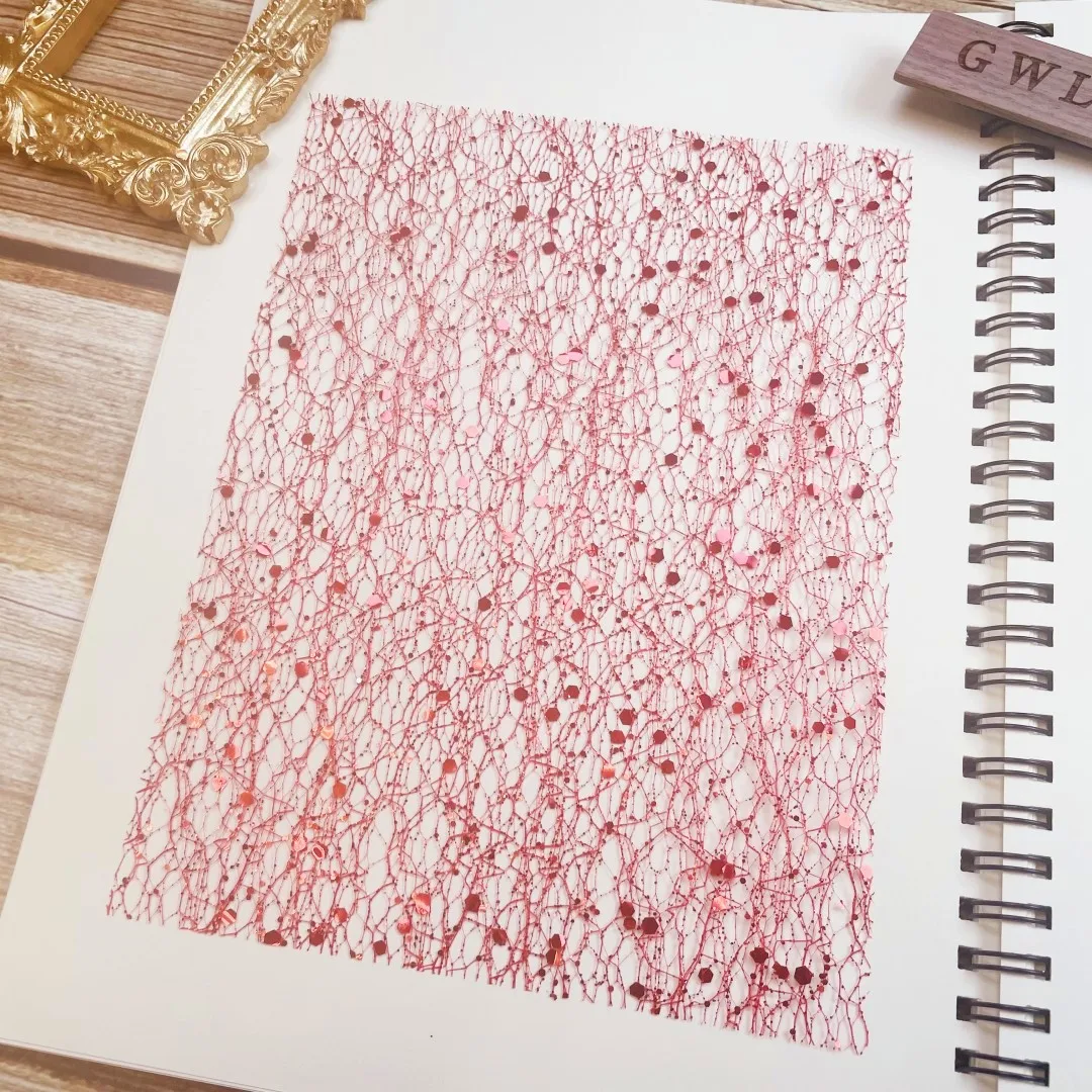 10Pcs 컬러 반짝이 장식 조각 레이스 거즈 아트지 Scrapbooking 장식 DIY 정크 저널 플래너 콜라주 배경 종이 소재