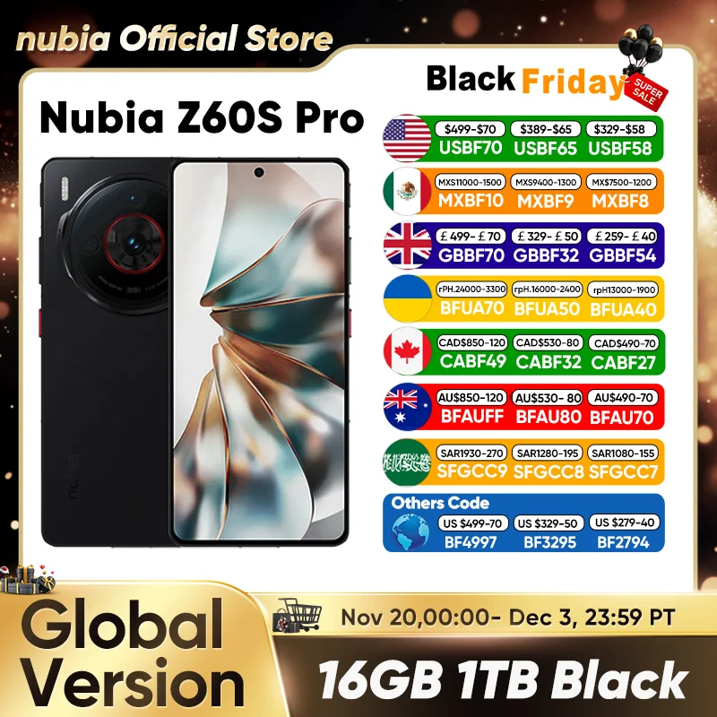 Nubia Z60S Pro グローバルバージョン 5G Android 携帯電話 Snapdragon