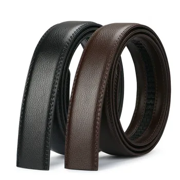 New Luxury Men Automatic Buckle Belts PU Leather Waist Strap No Buckle Belt Black Brown Male High Quality Jeans Waistband 3 5CM tanie i dobre opinie TOURZOO moda Adult Faux leather CN (pochodzenie) Stałe 99241 Pasy Men Male PU Leather Belt Belt for Men Luxury Belt