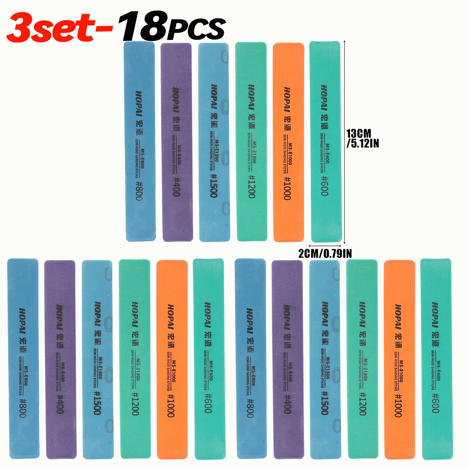 Sanding Sticks Set - Home Semi-Rigid Sandpaper for Wet & Dry Use, Ideal for DIY Model Polishing and Detailing