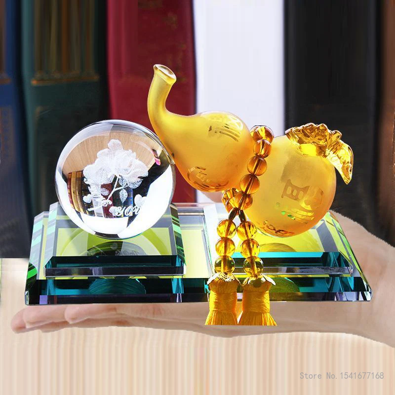 Creative Gourd Crystal Ball Shape Decor, Temporary Parking signs Home Living Room Car Accessories Interior Decorative Gifts, 1Pc