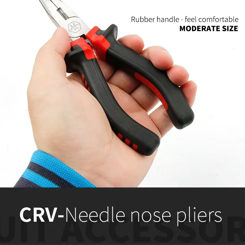 Crome Vanadium 6/8 Zoll Spitzzange 1 Stück Spitzzange Presswerkzeug Multi-Handwerkzeug mit doppeltem Griff – Detail 5