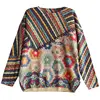 Vintage Ethnic Style Sping Autumn Sweaters Women O-Neck Striped Printing Patchwork Fashion Long Sleeve Pullovers Knitted Tops 6