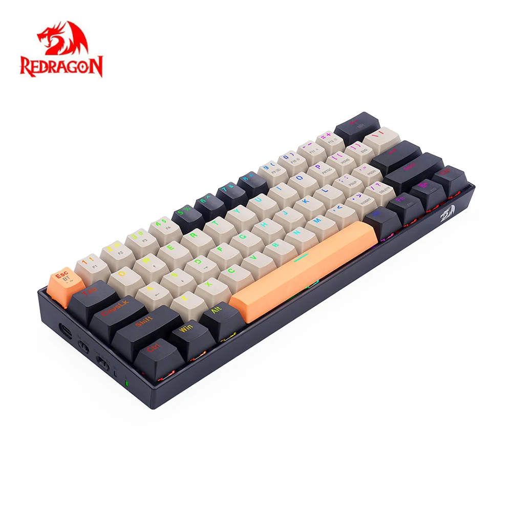 

Мини-клавиатура игровая с RGB-подсветкой, 3 режима, 2,4 ГГц, Bluetooth, 61 клавиша